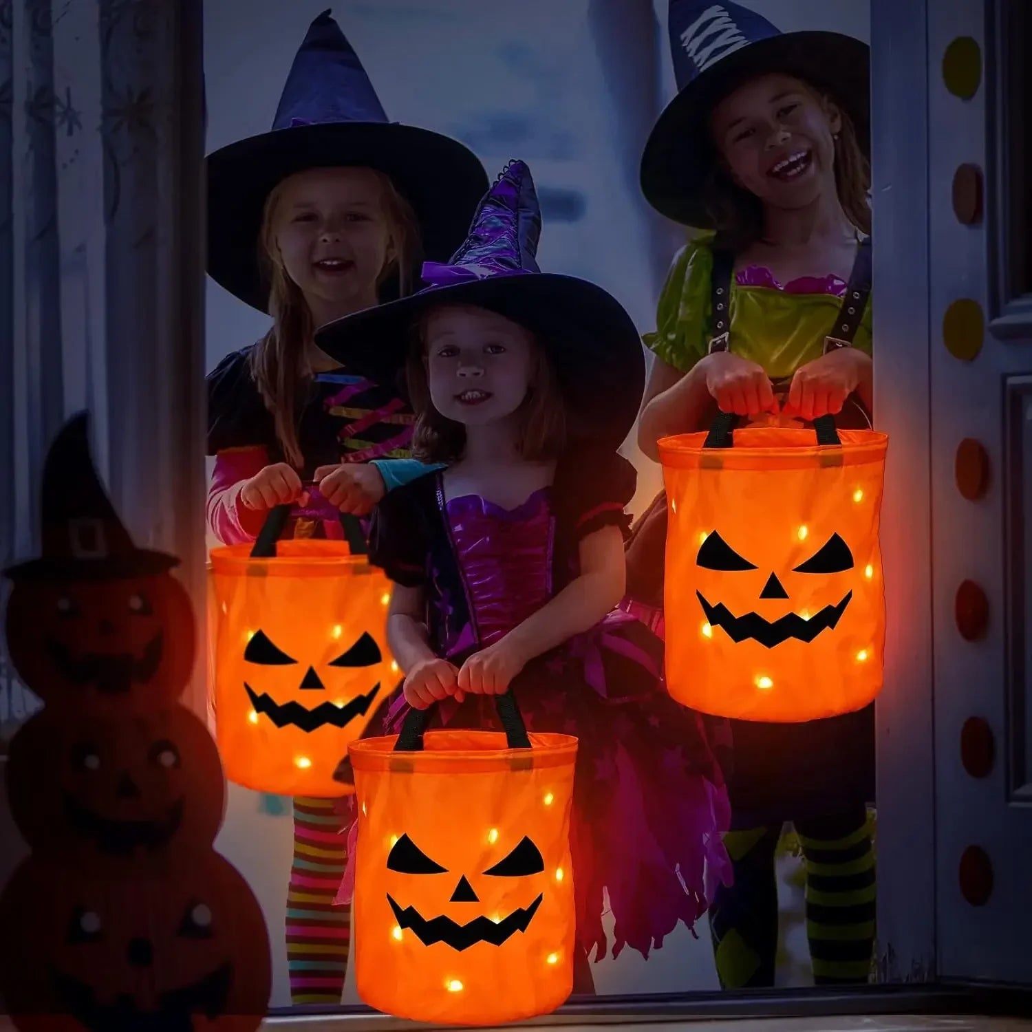 LED Pumpkin Light-Up Candy Bag
