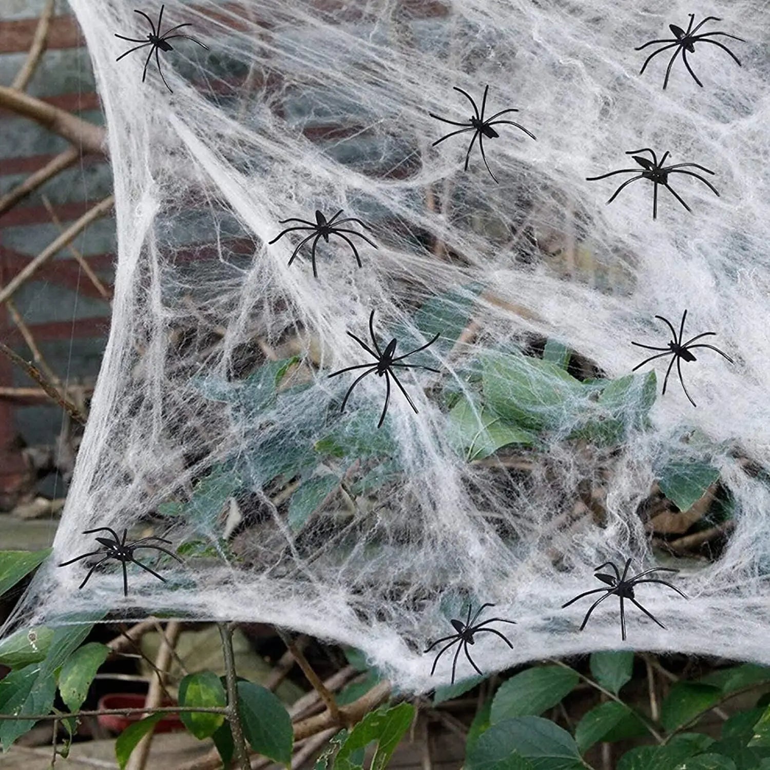 Stretchable Spider Web with Fake Spider