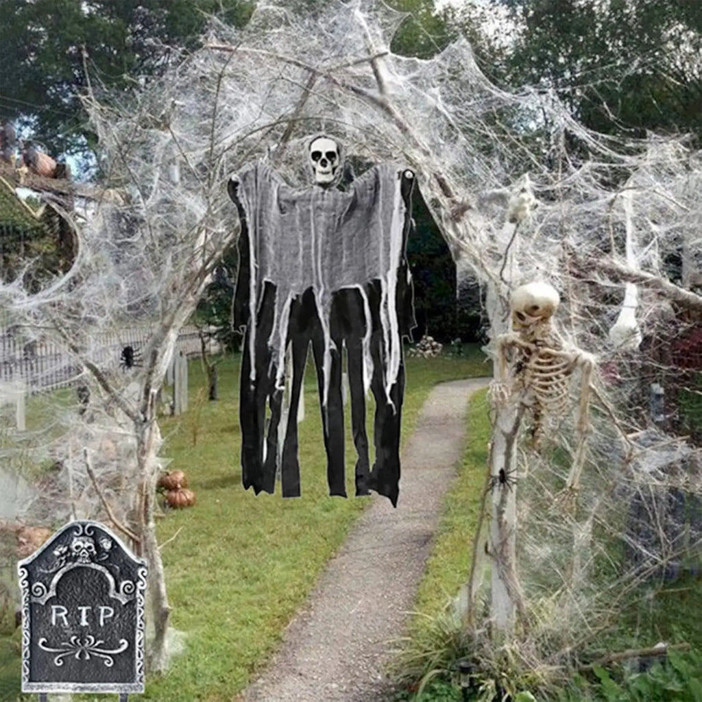 Stretchable Spider Web with Fake Spider
