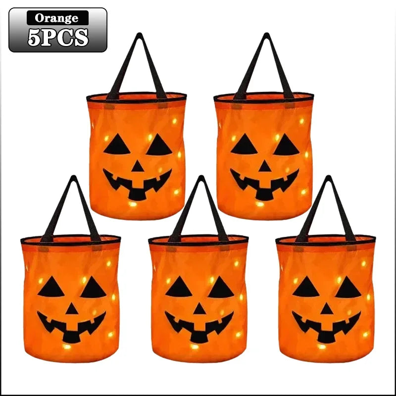 LED Pumpkin Light-Up Candy Bag