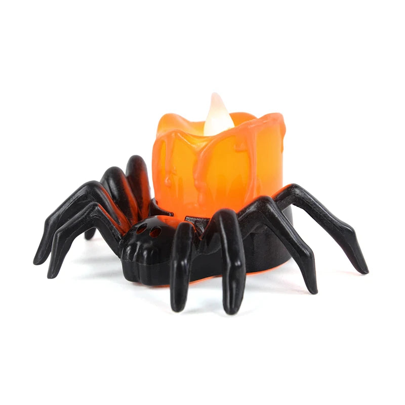 LED Candle Light Spider & Pumpkin Lamp