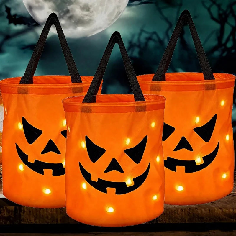 LED Pumpkin Light-Up Candy Bag
