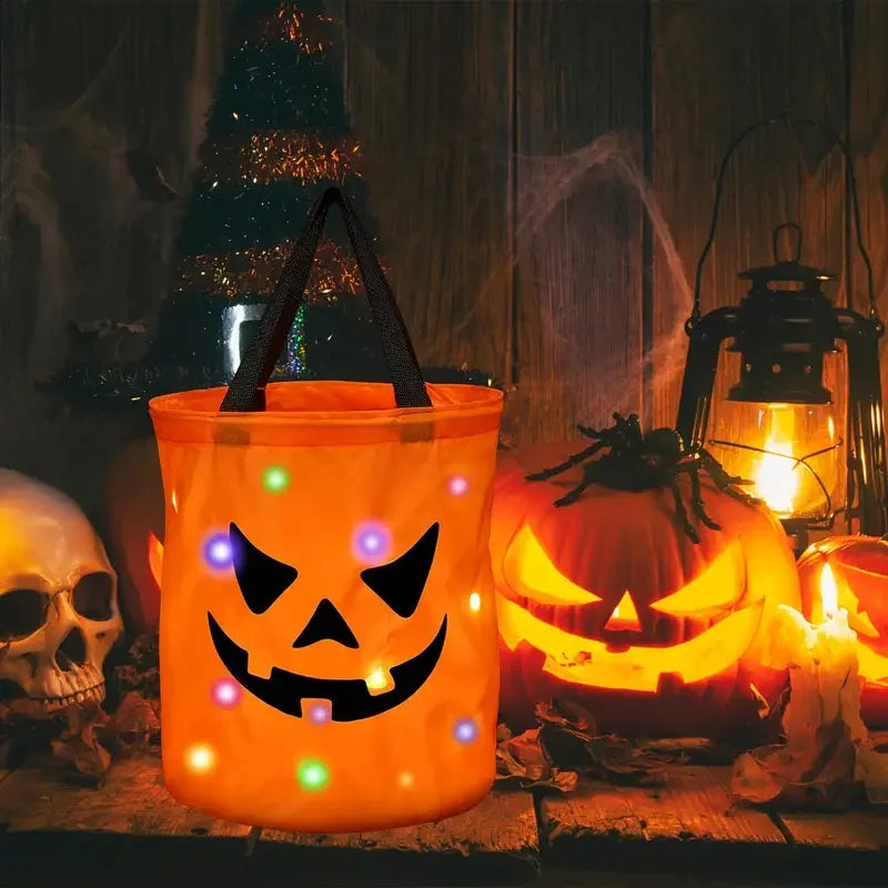 LED Pumpkin Light-Up Candy Bag