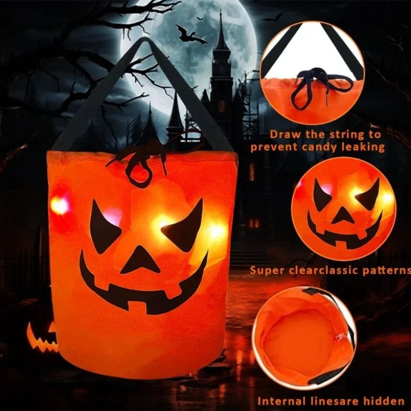 LED Pumpkin Light-Up Candy Bag